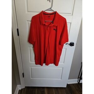Puma Men's Red Short Sleeve Polo Shirt - Size XL